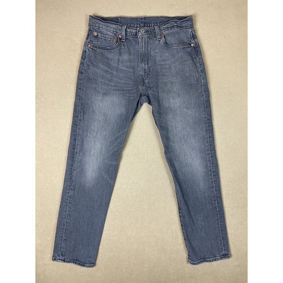 Levis 502‎ Jeans Mens 33 x 32 Blue Straight Mid Rise Casual Workwear Denim Adult - Picture 1 of 15
